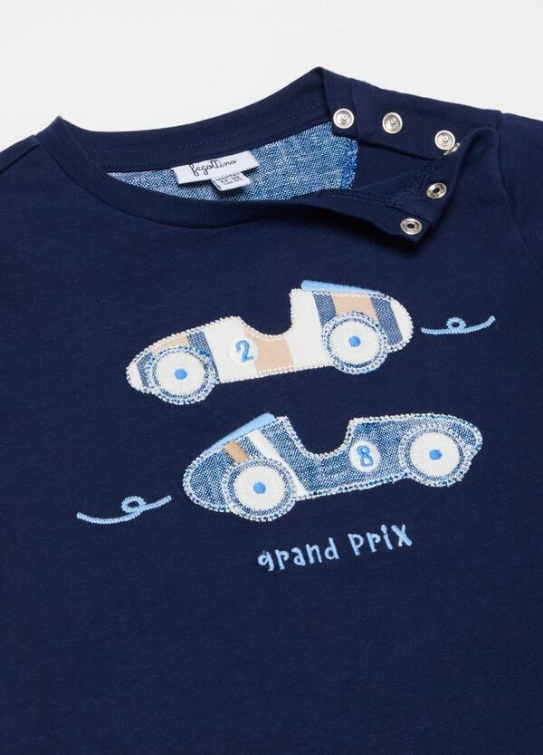 Ovs T-shirt In Cotone Con Patch Auto Da Corsa