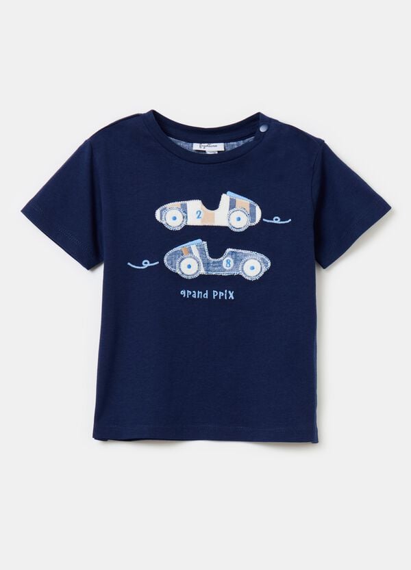 Ovs T-shirt in cotone con patch auto da corsa