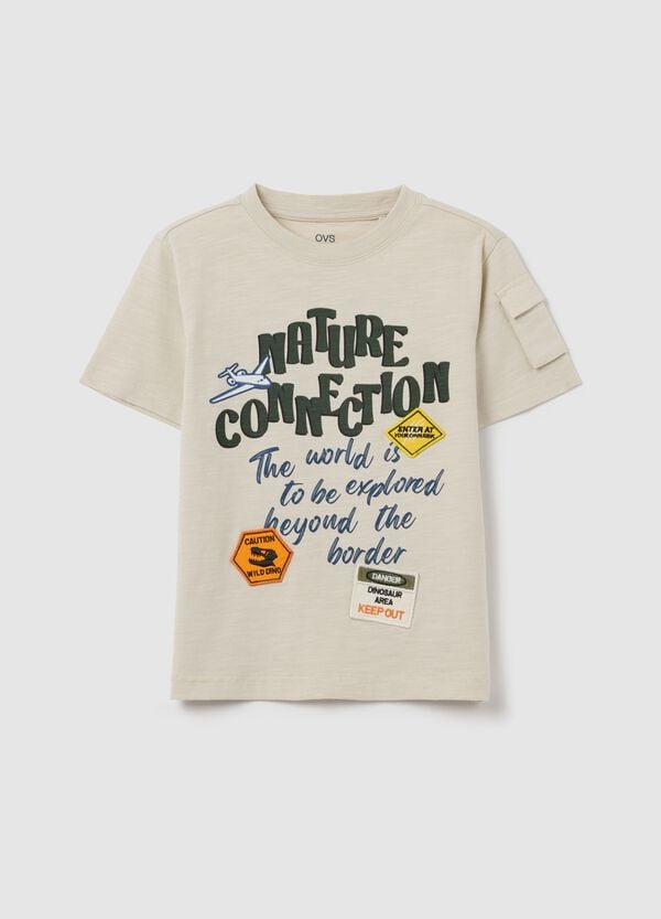 Ovs T-shirt in cotone con patch "Nature Connection"