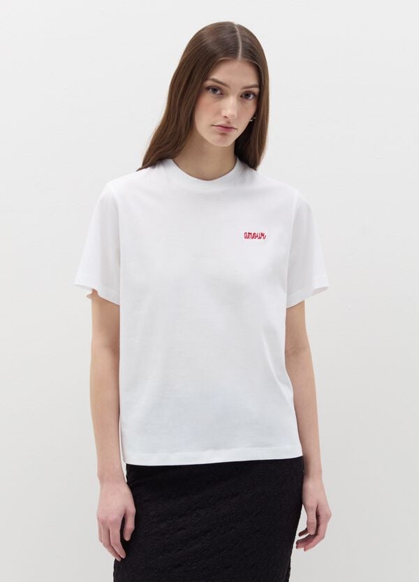 Ovs T-shirt In Cotone Con Ricamo