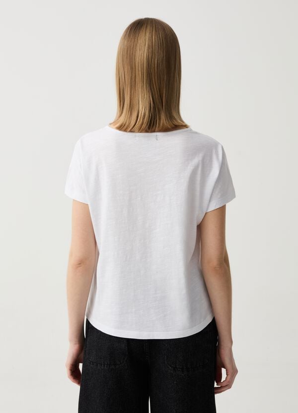 Ovs T-shirt In Cotone Con Ricamo Fiori