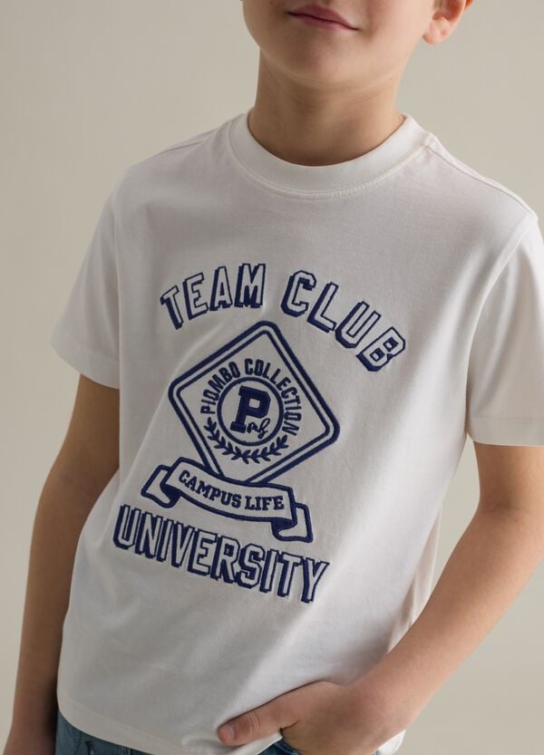 Ovs T-shirt In Cotone Con Ricamo Lettering