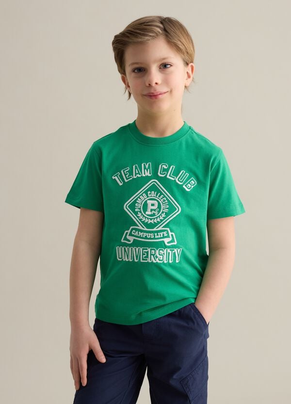 Ovs T-shirt in cotone con ricamo lettering