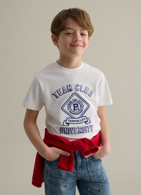 Ovs T-shirt in cotone con ricamo lettering