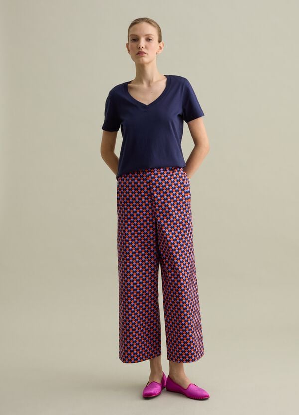 Ovs T-shirt In Cotone Con Scollo A V