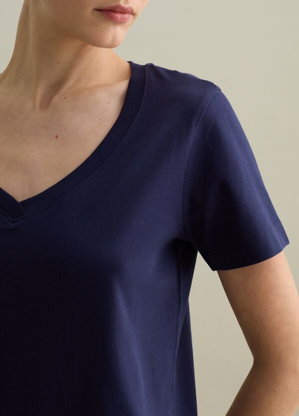 Ovs T-shirt In Cotone Con Scollo A V