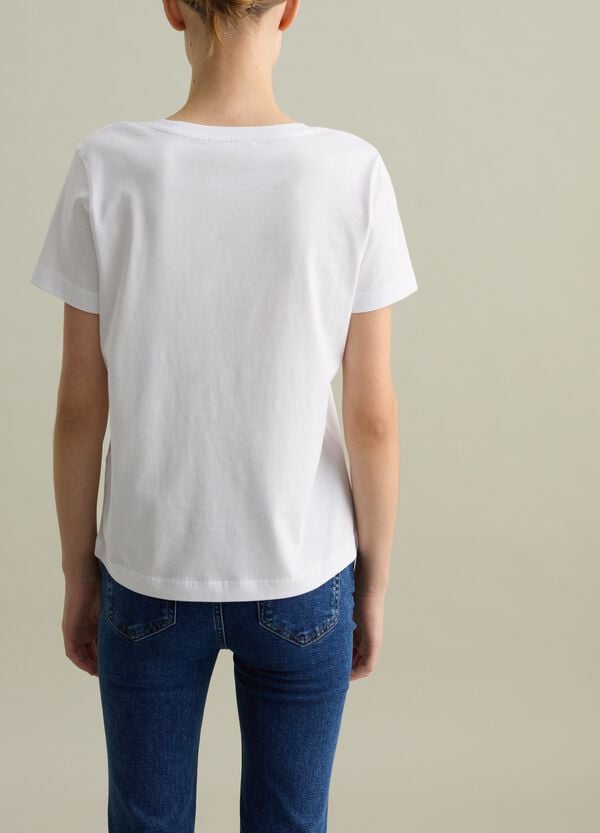 Ovs T-shirt In Cotone Con Scollo A V