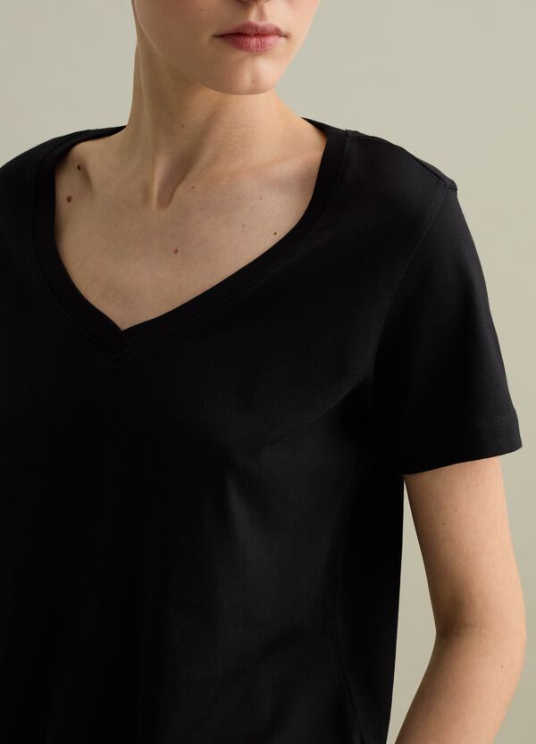 Ovs T-shirt In Cotone Con Scollo A V