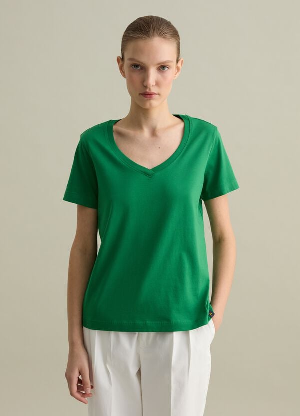 Ovs T-shirt In Cotone Con Scollo A V