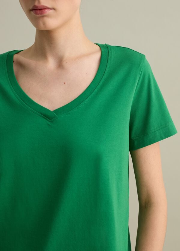 Ovs T-shirt In Cotone Con Scollo A V