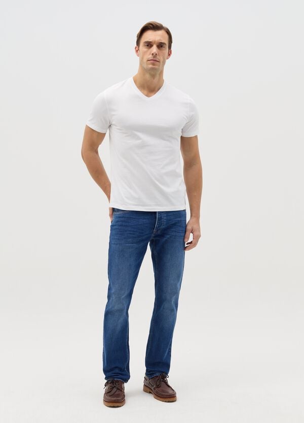 Ovs T-shirt In Cotone Con Scollo A V