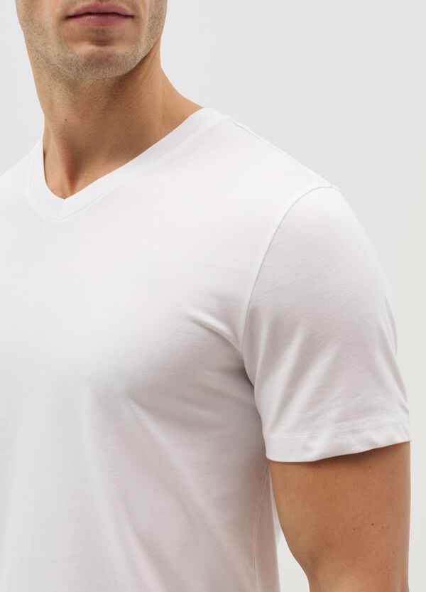 Ovs T-shirt In Cotone Con Scollo A V