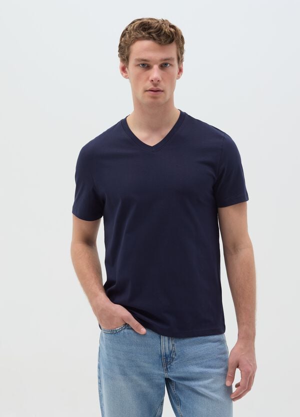Ovs T-shirt In Cotone Con Scollo A V
