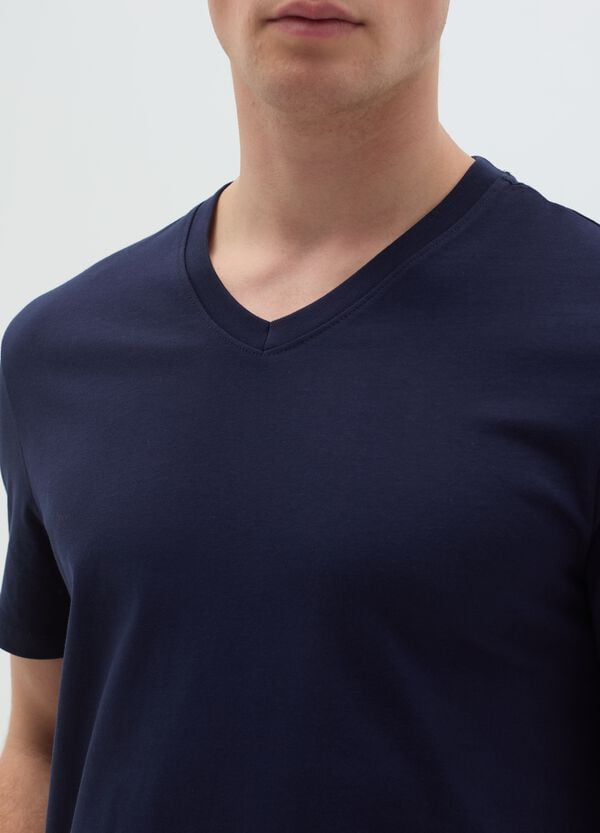 Ovs T-shirt In Cotone Con Scollo A V