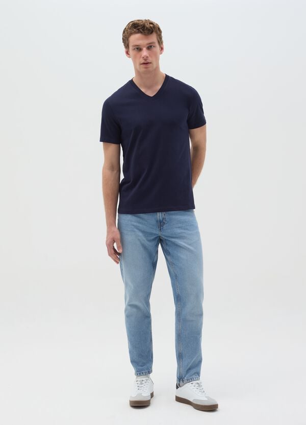 Ovs T-shirt in cotone con scollo a V