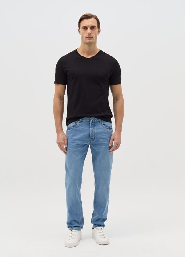 Ovs T-shirt In Cotone Con Scollo A V