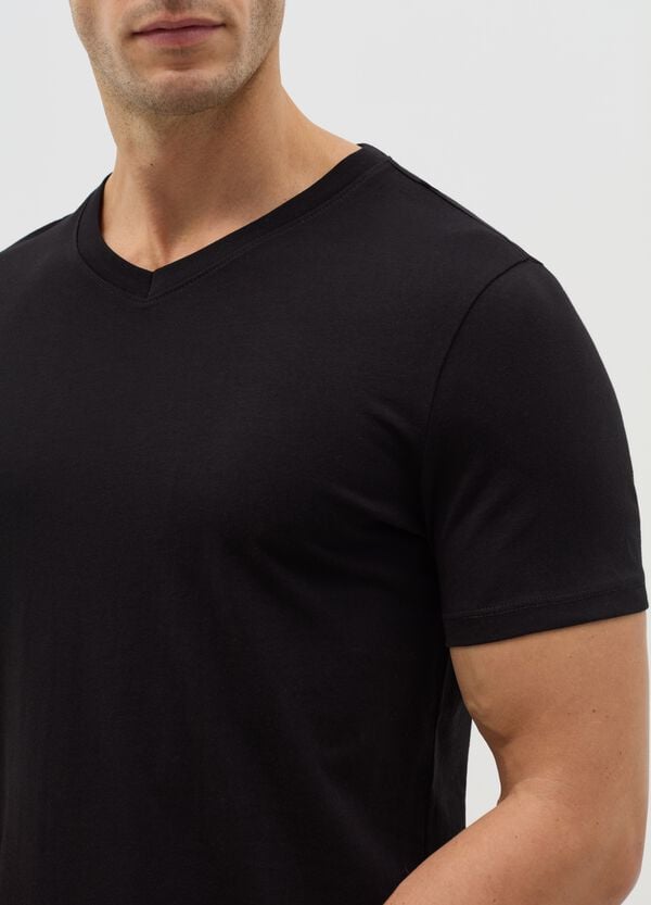 Ovs T-shirt In Cotone Con Scollo A V
