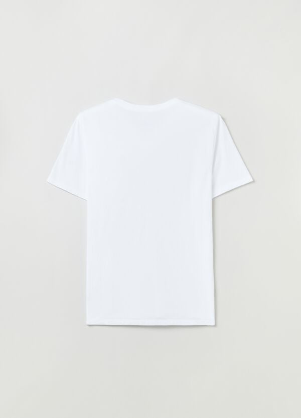 Ovs T-shirt In Cotone Con Scollo A V