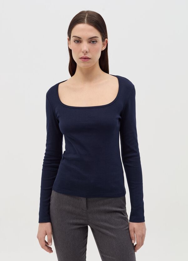 Ovs T-shirt in cotone con scollo rotondo