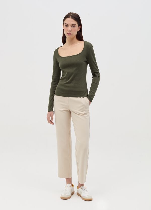 Ovs T-shirt In Cotone Con Scollo Rotondo