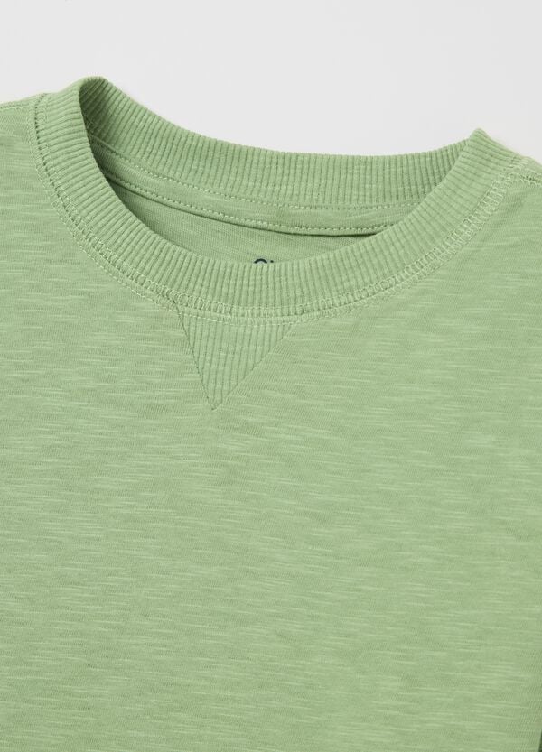 Ovs T-shirt In Cotone Con Scollo Rotondo