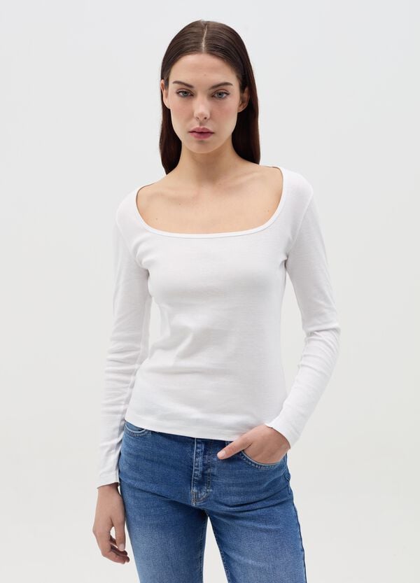 Ovs T-shirt in cotone con scollo rotondo