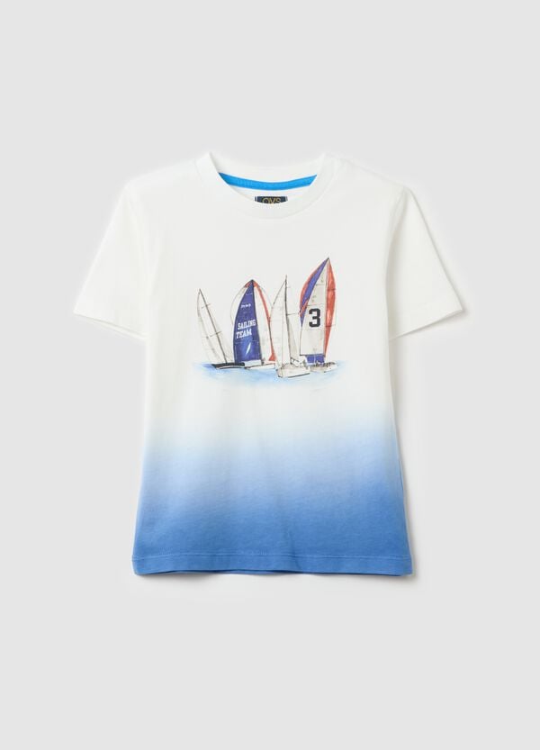Ovs T-shirt in cotone con stampa barche a vela