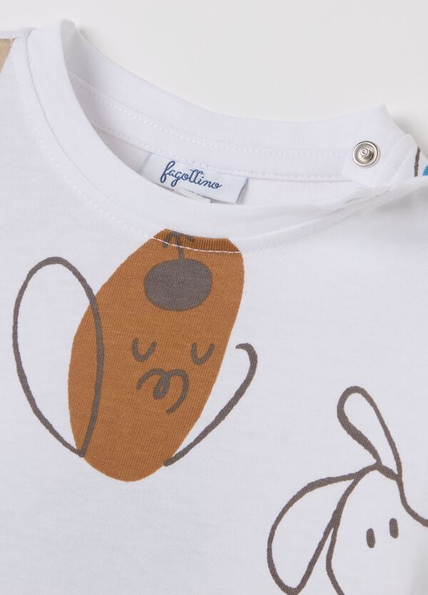 Ovs T-shirt In Cotone Con Stampa Cagnolini