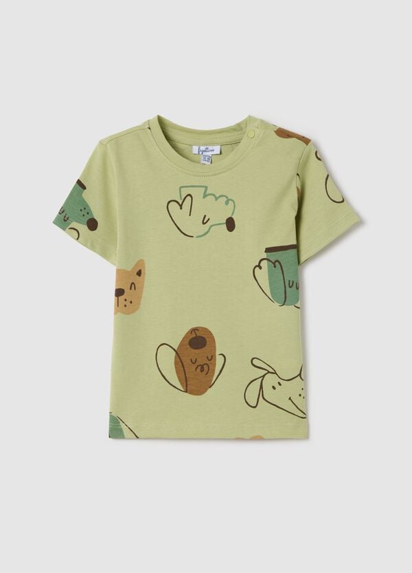 Ovs T-shirt in cotone con stampa cagnolini