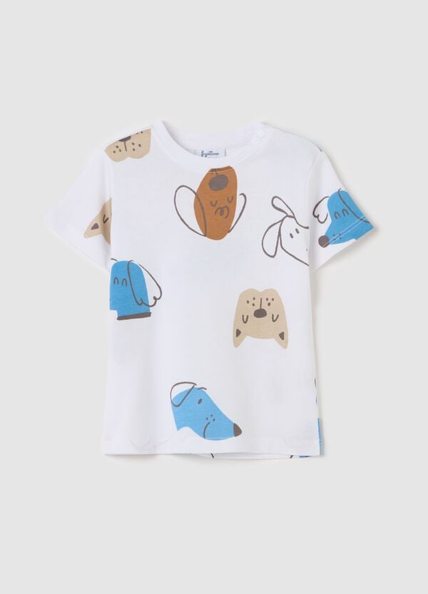 Ovs T-shirt in cotone con stampa cagnolini