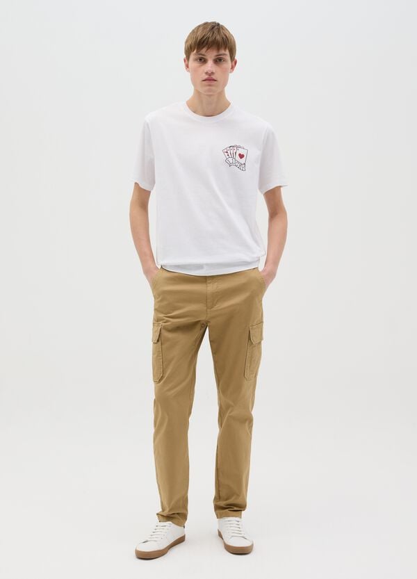 Ovs T-shirt In Cotone Con Stampa Carte Poker