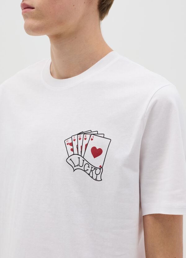Ovs T-shirt In Cotone Con Stampa Carte Poker