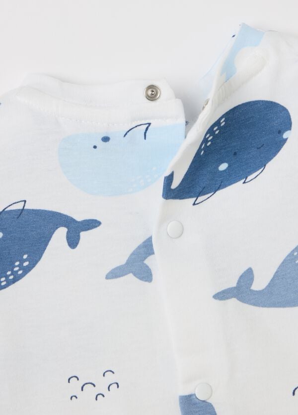 Ovs T-shirt In Cotone Con Stampa Cetacei