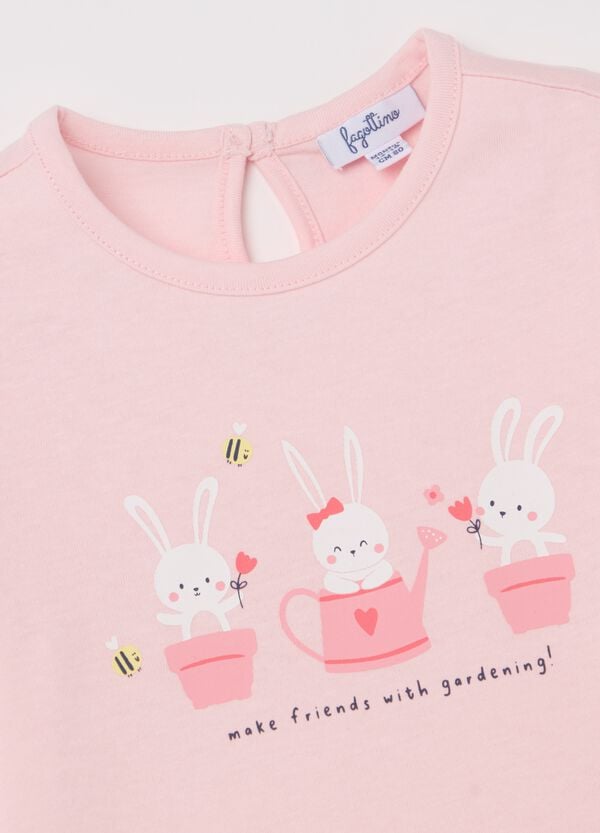 Ovs T-shirt In Cotone Con Stampa Coniglietti