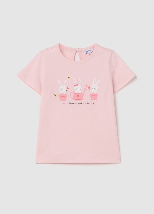 Ovs T-shirt in cotone con stampa coniglietti