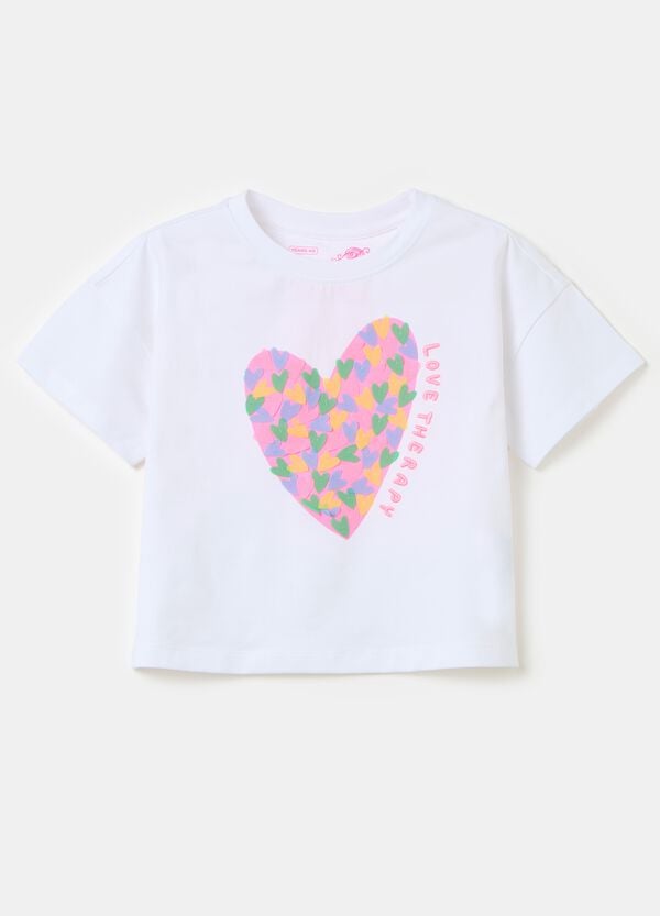 Ovs T-shirt in cotone con stampa cuore