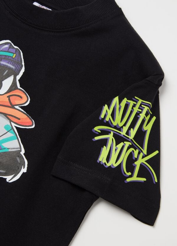 Ovs T-shirt In Cotone Con Stampa Daffy Duck "REBEL"