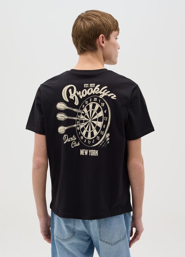 Ovs T-shirt In Cotone Con Stampa "Darts New York"