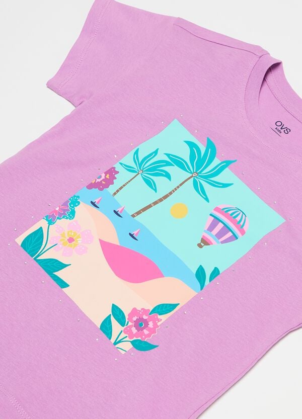 Ovs T-shirt In Cotone Con Stampa E Strass
