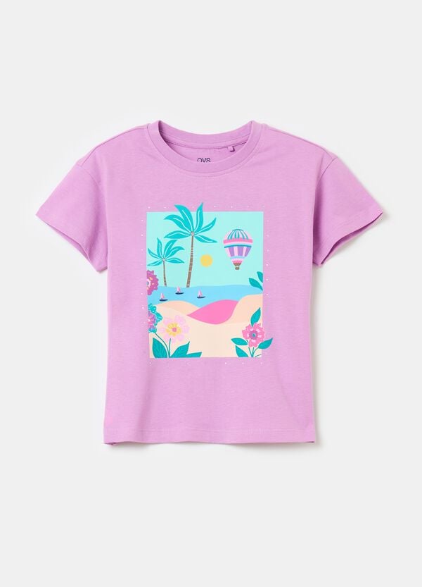 Ovs T-shirt in cotone con stampa e strass