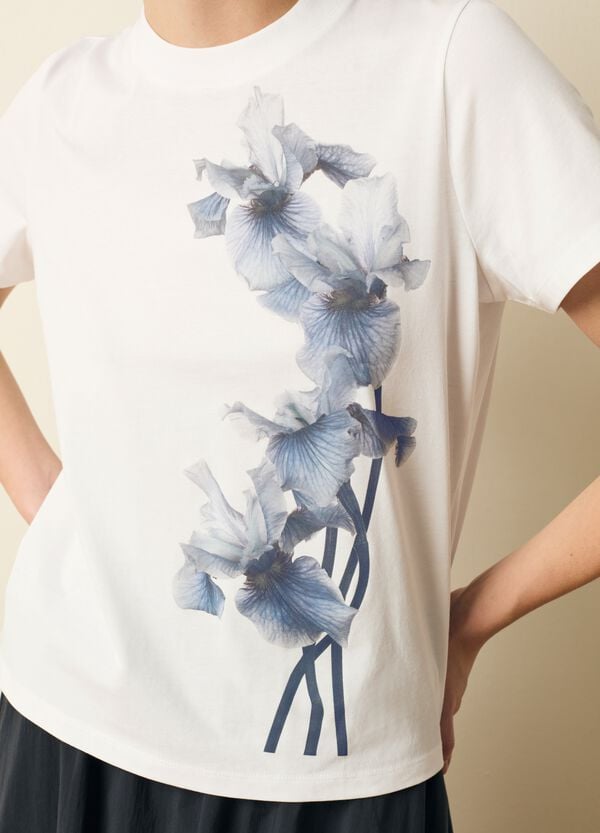 Ovs T-shirt In Cotone Con Stampa Fiori