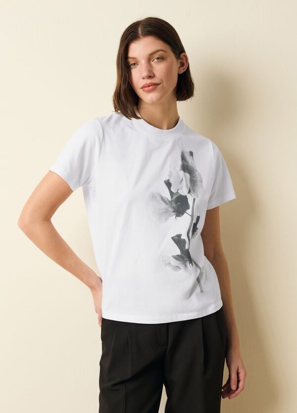 Ovs T-shirt In Cotone Con Stampa Fiori