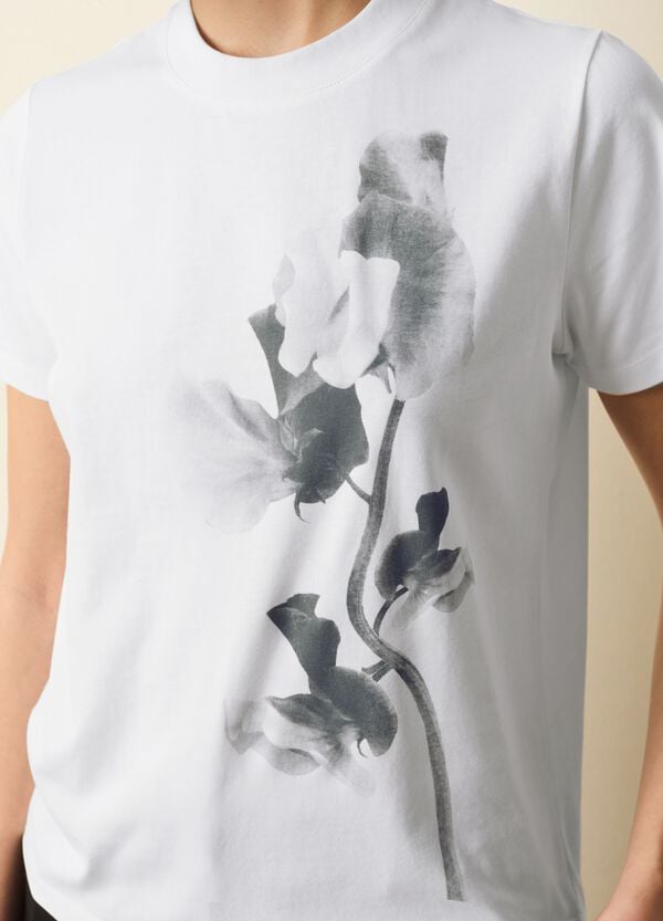 Ovs T-shirt In Cotone Con Stampa Fiori