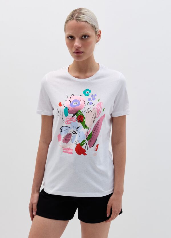 Ovs T-shirt in cotone con stampa fiori