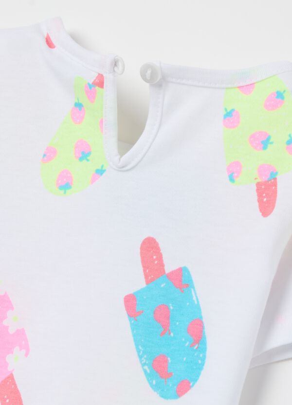 Ovs T-shirt In Cotone Con Stampa Gelati
