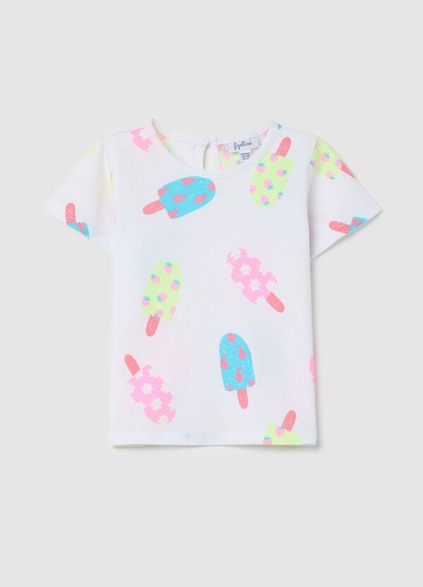 Ovs T-shirt in cotone con stampa gelati