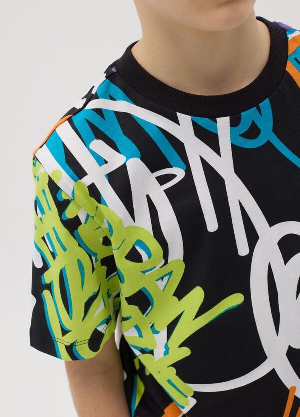 Ovs T-shirt In Cotone Con Stampa Graffiti