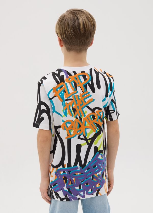 Ovs T-shirt In Cotone Con Stampa Graffiti