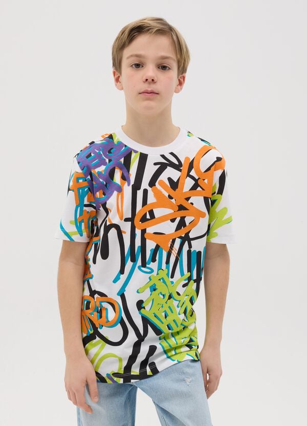 Ovs T-shirt in cotone con stampa graffiti