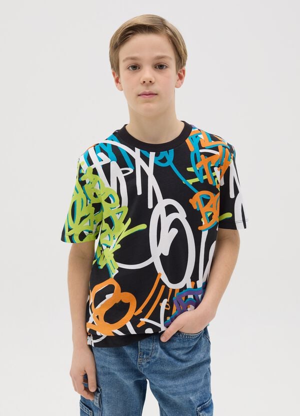 Ovs T-shirt in cotone con stampa graffiti